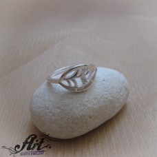 Сребърен пръстен с бял седеф "Листо" R-861
